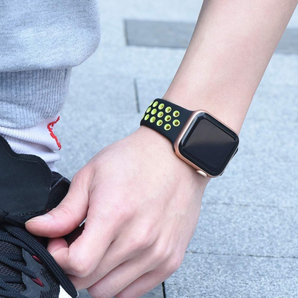 Apple watch nike band black and green hot sale